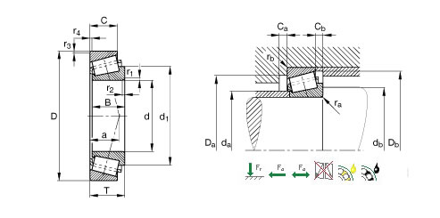 哈精密30212圆锥滚子轴承平面图