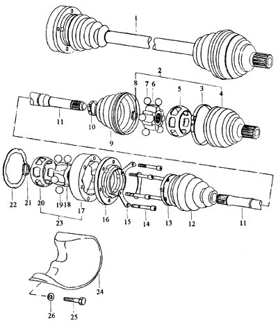 瓦轴HO-1-04-019A等速万向节平面图